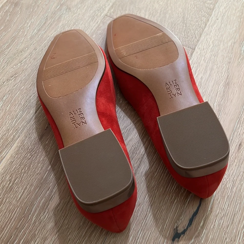 Naturalizer Red Suede Flats Loafers
